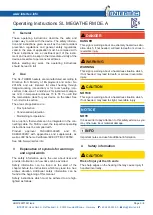 Preview for 3 page of Intertec Data Systems SL MEGATHERM DE.A Operating Instructions Manual