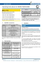 Preview for 4 page of Intertec Data Systems SL MICROTHERM DNA Operating Instruction