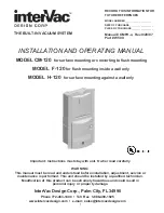 InterVac CM-120 Installation And Operating Manual preview