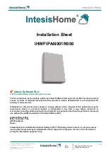 IntesisHome IHWFIPAN001R000 Installation Sheet preview