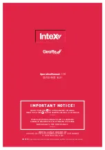 Preview for 1 page of Intex AG700 Intex Giraffe Operation Manual