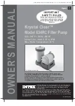 Intex Krystal Clear 634RC Owner'S Manual preview