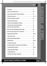 Preview for 2 page of Intex Krystal Clear CS8221 Owner'S Manual