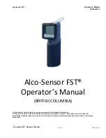 Intoximeters Alco-Sensor FST Operator'S Manual preview