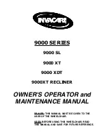 Invacare 9000 SL Owner'S Operator And Maintenance Manual preview