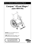 Invacare Compass Allegro Owner'S Operator And Maintenance Manual preview