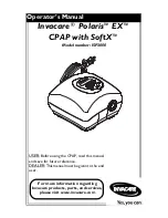 Invacare Polaris EX CPAP with SoftX ISP3000 Operator'S Manual preview