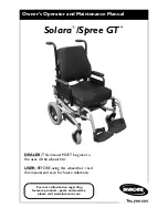 Предварительный просмотр 1 страницы Invacare Solara Owner'S Operator And Maintenance Manual