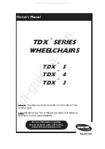 Invacare TDX 3 Owner'S Manual preview
