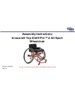 Invacare top end pro 2 all sport Assembly Instructions Manual preview