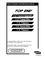 Preview for 1 page of Invacare Top End T-3 Tennis Adjustable Operating And Maintenance Manual