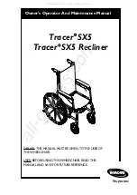 Invacare Tracer SX5 Recliner Owner'S Operator And Maintenance Manual preview