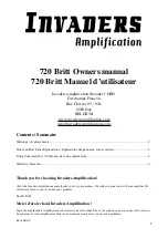 INVADERS Amplification 720 Britt Owner'S Manual preview