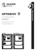 Invertek Drives OPTIDRIVE E3 Series Quick Start Manual предпросмотр