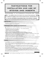 Preview for 1 page of Invicta INVICTA - INTRUCTIONS AND Instructions For Installation And Use Manual