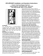 Preview for 1 page of iO HVAC Controls ZP3-HPS-ESP Installation And Operation Instructions Manual