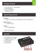 Preview for 2 page of IOGear GHSP8422 Quick Start Manual