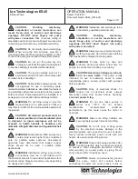 Предварительный просмотр 2 страницы Ion Technologies ES45M-1 Operation Manuals