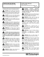 Предварительный просмотр 2 страницы Ion Technologies SEH100M-03 Operation Manual