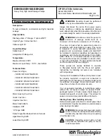 Предварительный просмотр 5 страницы Ion Technologies SEH100M-03 Operation Manual