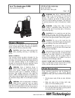 Предварительный просмотр 1 страницы Ion Technologies SH50 Operation Manual