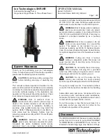 Preview for 1 page of Ion Technologies SHR series Operation Manual