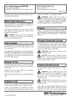 Preview for 2 page of Ion Technologies SHR series Operation Manual