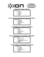 Preview for 1 page of ION iTT03X Quick Start Owner'S Manual