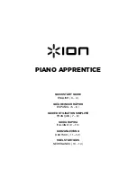 ION piano apprentice Quick Start Manual предпросмотр