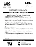 IOTA I-13-L Instruction Manual preview