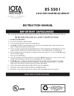 Preview for 1 page of IOTA IIS 550 I Instruction Manual