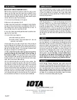 Preview for 4 page of IOTA ITS-30R Owner'S Manual