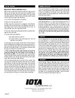 Preview for 4 page of IOTA ITS-50R Owner'S Manual