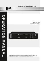 Предварительный просмотр 1 страницы iPA IPA-1C240 Operation Manual