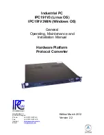 IPCOMM IPC191V3 Operating, Maintenance And Installation Manual preview