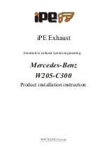 Предварительный просмотр 1 страницы IPE W205-C300 Products Installation Instructions