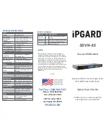 IPGARD SDVN-8S Quick Start Manual preview