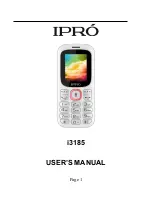 Preview for 1 page of IPRO i3185 User Manual