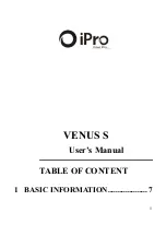 Preview for 1 page of IPRO VENUS S User Manual