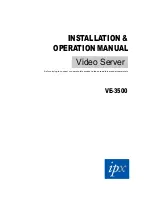 Preview for 1 page of IPX VE-3500 Installation & Operation Manual