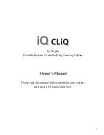 Предварительный просмотр 2 страницы iQ Pet iQ Cliq Owner'S Manual