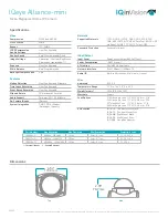 Preview for 2 page of Iqinvision IQeye Alliance-mini IQD30SI-F1 Specifications