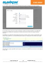 Preview for 8 page of Irenis BLANKOM EMU 8600 Quick Start Manual
