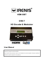 Irenis HDM-500T User Manual предпросмотр