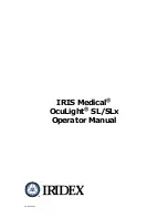 Preview for 1 page of Iridex IRIS Medical OcuLight SL Operator'S Manual