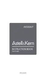 Предварительный просмотр 1 страницы IRiver Astell & Kern AK500A Instruction Book