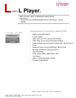 IRiver Lplayer 4GB Brochure предпросмотр