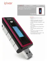 IRiver T20 1GB User Manual preview