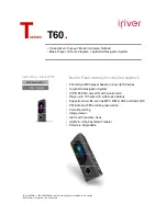 IRiver T60 1GB User Manual preview