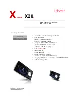 Preview for 1 page of IRiver X20 2GB Specifications